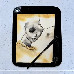 A small picture of Floating Silver Frame with Easel